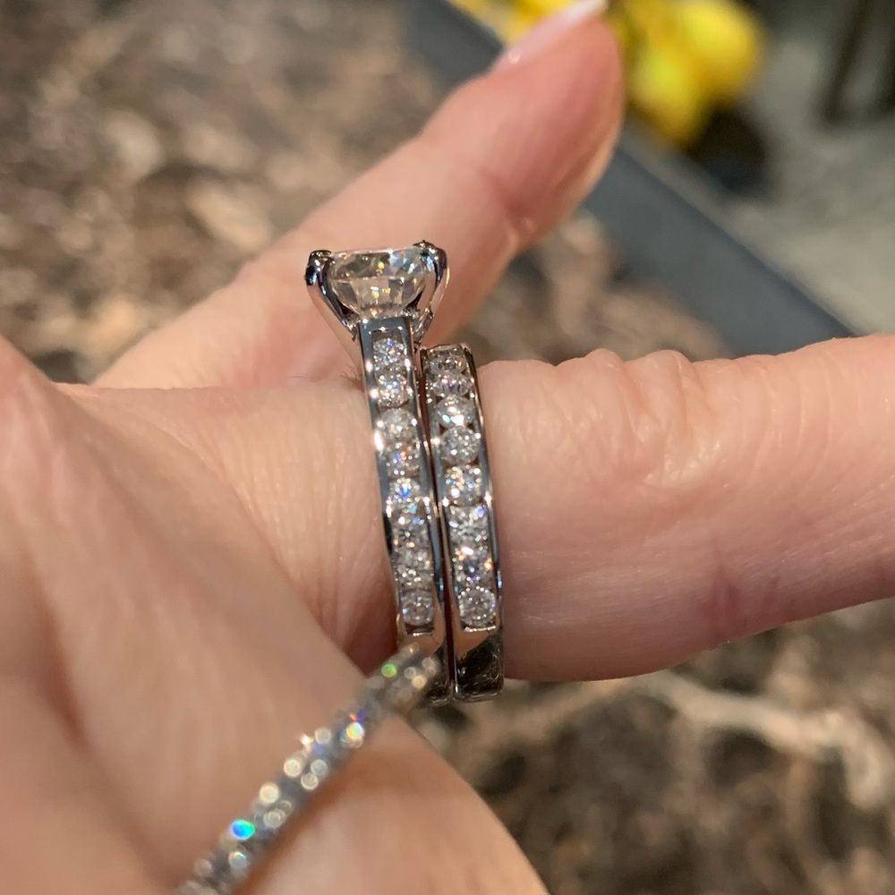0.75ctw Channel-set Moissanite Wedding Band - Picture 6 of 6